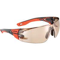 RUSH+ 2.0 M/L Safety Glasses with Black & Red Frame, Copper Lens, Anti-Fog/Anti-Scratch, ANSI Z87+ The Estey Group