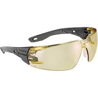 RUSH+ 2.0 M/L Safety Glasses with Black & Grey Frame, Amber Lens, Anti-Fog/Anti-Scratch, ANSI Z87+ The Estey Group