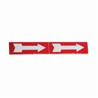 Marqueurs de tuyau avec fl&egrave;ches, Autocollant, 2-1/4" h x 7" la, Blanc/rouge The Estey Group