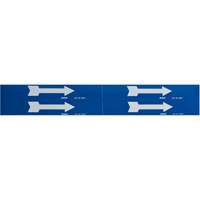 Marqueurs de tuyau avec fl&egrave;ches, Autocollant, 1-1/8" h x 7" la, Blanc/bleu The Estey Group