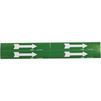 Marqueurs de tuyau avec fl&egrave;ches, Autocollant, 1-1/8" h x 7" la, Blanc/vert The Estey Group