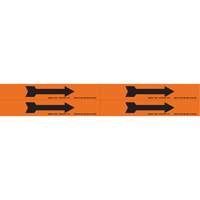 Marqueurs de tuyau avec fl&egrave;ches, Autocollant, 1-1/8" h x 7" la, Noir/orange The Estey Group