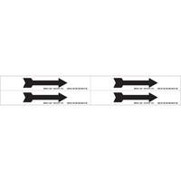 Marqueur de tuyau  Arrow, Autocollant, 1-1/8" h x 7" la, Noir sur blanc The Estey Group