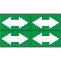 Marqueurs de tuyau avec fl&egrave;ches bidirectionnelles, Autocollant, 1-1/8" h x 7" la, Blanc/vert The Estey Group