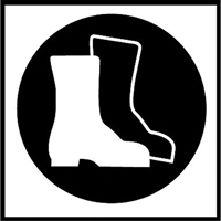 Right to Know Pictogram Labels -Boots, Vinyl, Sheet, 5/8" L x 3/4" W The Estey Group