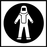 Right to Know Pictogram Labels - Full Protection Suit, Vinyl, Sheet, 5/8" L x 3/4" W The Estey Group