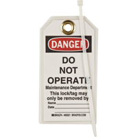 Lockout Tags, Plastic, 3" W x 5-1/2" H, English The Estey Group
