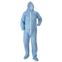 Pyrolon&reg; Plus 2 FR Hooded Coveralls With Boots, Small, Blue, FR Treated Fabric The Estey Group