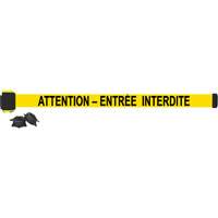 Wall Mount Barrier, Plastic, Magnetic Mount, 7', Black and Yellow Tape The Estey Group
