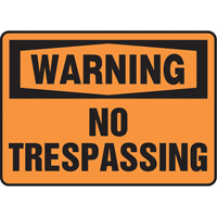 "No Trespassing" Sign, 10" x 14", Vinyl, English The Estey Group