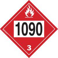 Plaque-&eacute;tiquette TMD 1090 pour liquide inflammable ac&eacute;tone, Plastique The Estey Group