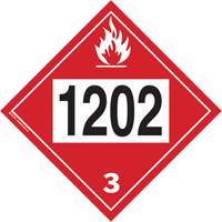 Plaque-&eacute;tiquette TMD 1202 pour liquide inflammable huile combustible, Plastique The Estey Group