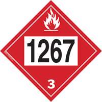 Plaque-&eacute;tiquette TMD 1267 pour liquide inflammable p&eacute;trole brut, Vinyle adh&eacute;sif The Estey Group