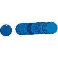 &eacute;tiquettes rondes vierges pour vannes, Aluminium, 2" dia. The Estey Group