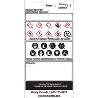 OTS WHMIS Labels, Vinyl, Sheet, 6" L x 3" W The Estey Group