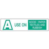 "A Use on Wood Paper Textiles and Rubbish" Labels, 6" L x 1-1/2" W, Green on White The Estey Group