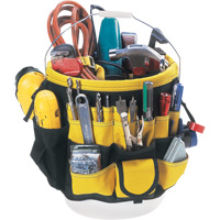 Tool Bucket Organizer, 6" L x 11" W x 12" H, Nylon, Black/Yellow The Estey Group