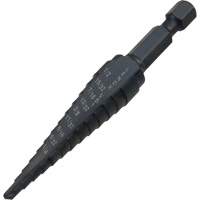 #1 Step Drill Bit, 1/8" - 1/2" , 1-3/2" Increments, High Speed Steel The Estey Group
