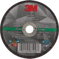 Silver Cut-Off Wheel, 3" x 0.04", 3/8"-24 Arbor, Type 1, Ceramic, 25645 RPM The Estey Group