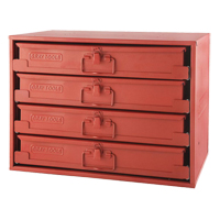 Compartment Rack With 4 Compartment Boxes, 4 Slots, 20-1/2" W x 12-1/2" D x 14-5/8" H, Red The Estey Group