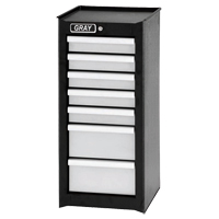 Side Rider Cabinet, 7 Drawers, 14-3/4" W x 18" D x 33.34" H, Black The Estey Group