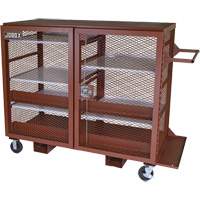 Mobile Mesh Cabinet, Steel, 49 Cubic Feet, Red The Estey Group