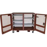 Mobile Mesh Cabinet, Steel, 49 Cubic Feet, Red The Estey Group