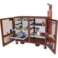 Mobile Mesh Cabinet, Steel, 49 Cubic Feet, Red The Estey Group