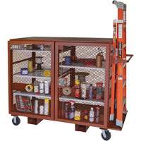 Mobile Mesh Cabinet, Steel, 49 Cubic Feet, Red The Estey Group