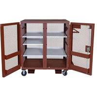 Mobile Mesh Cabinet, Steel, 37 Cubic Feet, Red The Estey Group