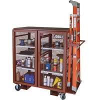 Mobile Mesh Cabinet, Steel, 37 Cubic Feet, Red The Estey Group