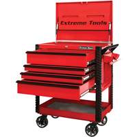 EX Deluxe Series Tool Cart, 4 Drawers, 22-7/8" L x 33" W x 44-1/4" H, Red The Estey Group