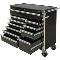 Chariot &agrave; outils industriel, 11 tiroirs, 41" la x 18-3/4" p x 39-1/3" h, Noir The Estey Group