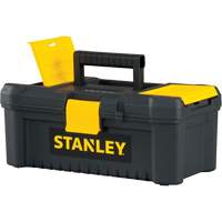 Coffre &agrave; outils avec plateau Essential, 12-1/2" la x 7-3/8" p x 5-1/8" h, Noir/Jaune The Estey Group