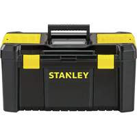 Coffre &agrave; outils avec plateau Essential, 19" la x 9-7/8" p x 9-3/4" h, Noir/Jaune The Estey Group