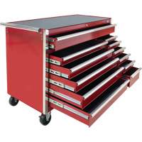 Industrial Tool Cart, 12 Drawers, 56" W x 24-1/2" D x 38-1/8" H, Red The Estey Group