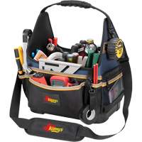 Molded Base Electrical/HVAC Tool Carrier, Ballistic Polyester, 20 Pockets, Black/Blue The Estey Group