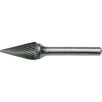 Fraises au carbure solide - Forme conique pointue CLEVELAND, , 1/8" dia., 1/8" Tige, 7/16" Prof. de la coupe The Estey Group