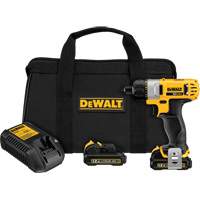 Max Screwdriver Kit, 1/4", 12 V, 160 UWO Max. Torque, Lithium-Ion Battery The Estey Group