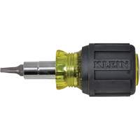 Stubby Multi-Bit Screw Driver With Sq.Recess, 3-1/5" L, Cushion Grip Handle The Estey Group