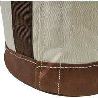 Leather-Bottom Bucket, 17" H, Canvas, White The Estey Group