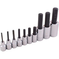 Hex Head Socket Set, Hex, 1/2"/3/8" Drive, 10 Pcs The Estey Group