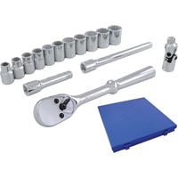 Jeu de douilles et accessoires, 15 Mcx, Prise de 3/8" The Estey Group