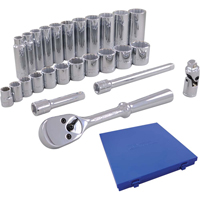 Metric Socket & Attachments Set, 26 Pcs, 3/8" Drive Size, Deep The Estey Group