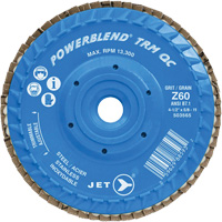 PowerBlend TRM QC Trimmable Flap Disc, 4-1/2" x 5/8"-11, Type 27, Z60 Grit, Zirconia Alumina The Estey Group