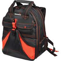 Deluxe Tool Backpack, Black/Red, Ballistic/Polyester The Estey Group