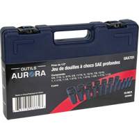 SAE Socket Set, 19 Pcs, Impact, 1/2" Drive Size, Deep The Estey Group