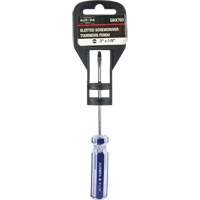 Tournevis &agrave; fente bleu transparent avec bandes , Tige de 1/8", Ronde, Prise en Plastique The Estey Group