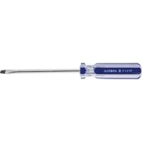 Blue Transparent Striped Slotted Screwdriver, 3/16" Tip, Round, Plastic Handle The Estey Group