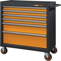 Armoire roulante pour outils s&eacute;rie GSX, 6 tiroirs, 36" la x 18-1/5" p x 37-2/5" h, Noir/Orange The Estey Group